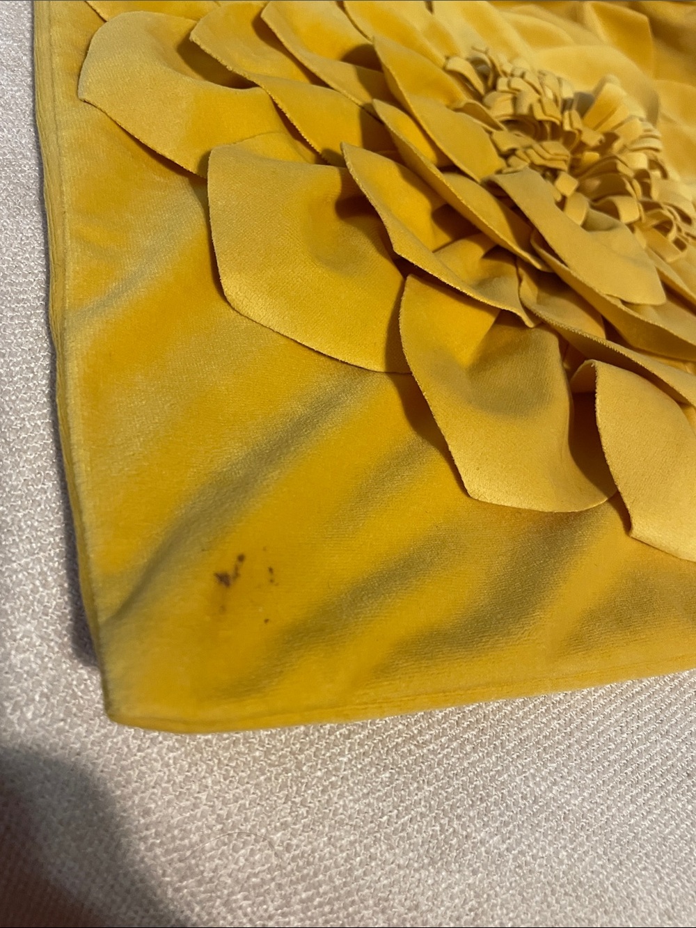 Yellow Floral Decorative Throw Pillow Cover by - Picture 4 of 4